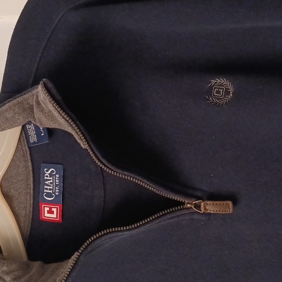 Chaps large navy cotton pullover - Picture 3 of 3